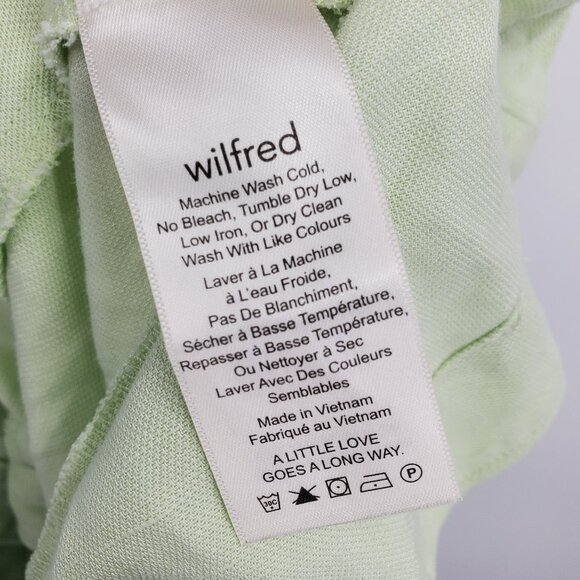 Wilfred Aritzia Janine Button Front Linen Blend Green Blouse Shirt Top Size Smal - Picture 8 of 8